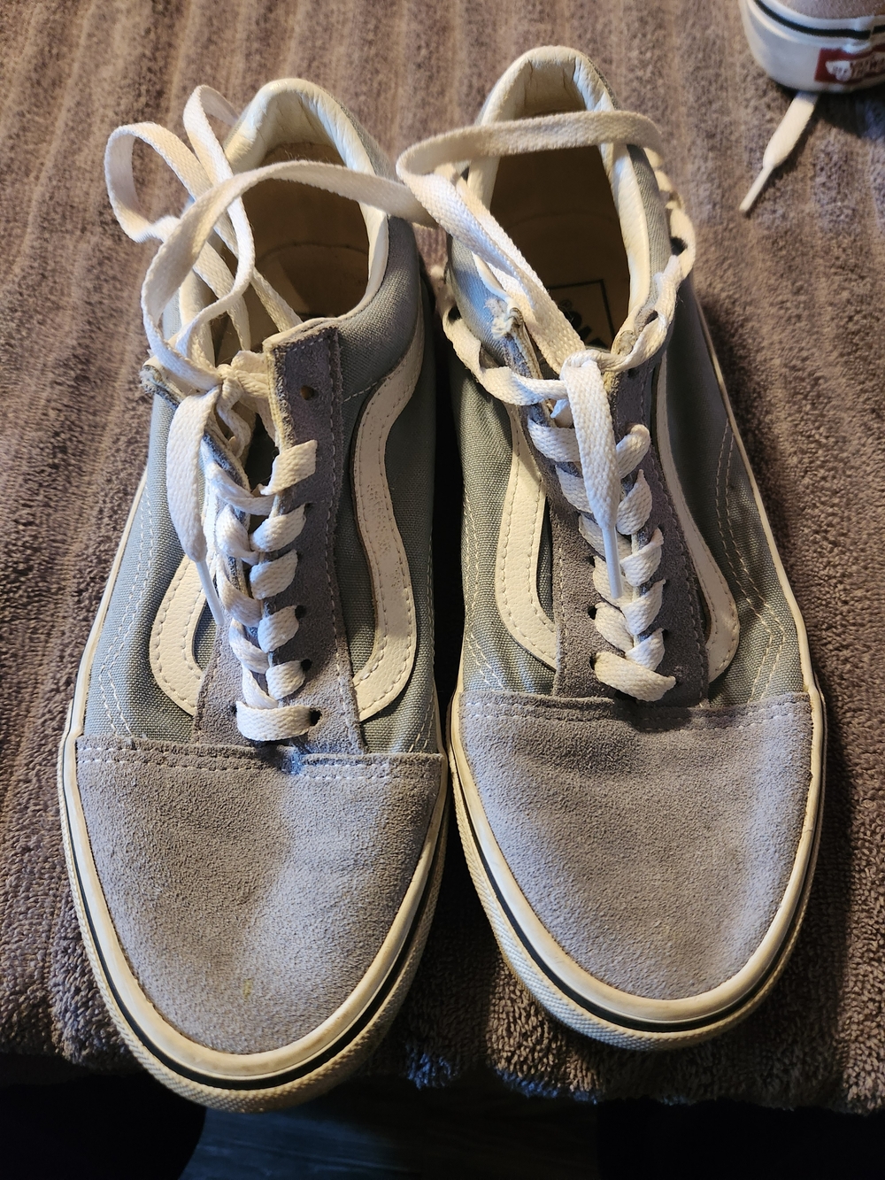 Vans Women's Old Skool Low-Top Sneakers in Light Gray and White